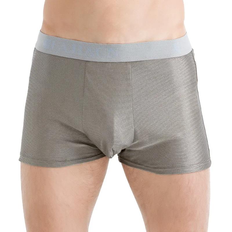 Anti-radiation 100% silver fiber knitted fabric men's underwear Computer room Electromagnetic radiation shielding underwear
