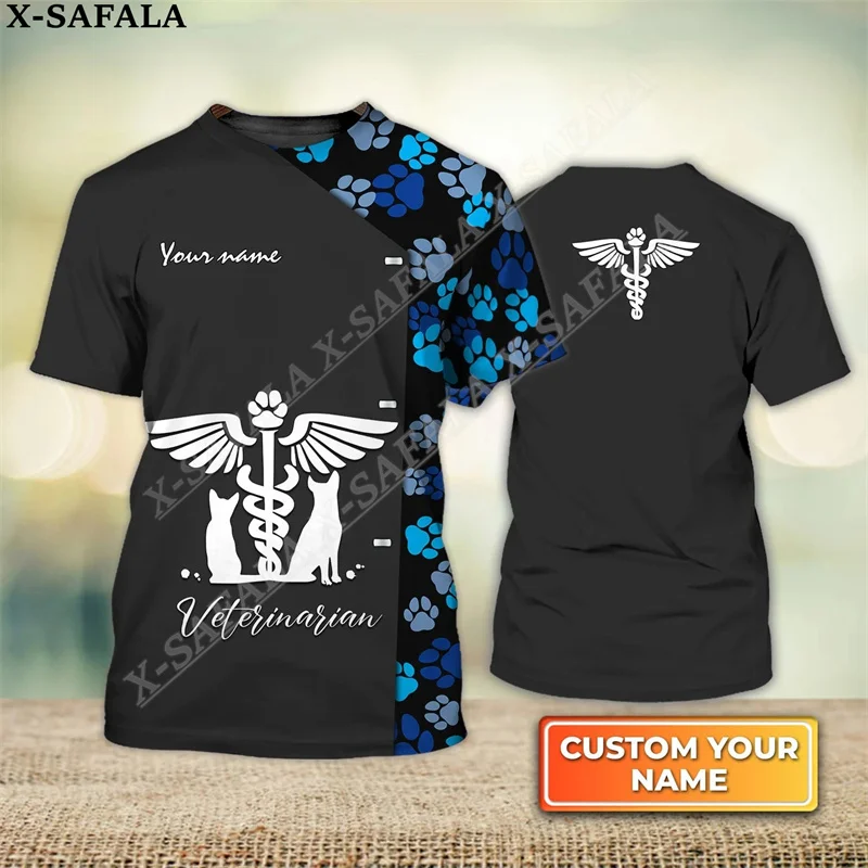 

Pet Doctor Nurse Veterinarian Personalized 3D Print Milk Fiber Normal T-shirt Summer Round Neck Men Female Casual Top-1