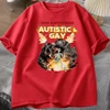 Autistic and Gay Skeleton Explosion T Shirt Unhinged Skeleton Autism Meme T-Shirt Short Sleeve Graphic Tees Streetwear 3