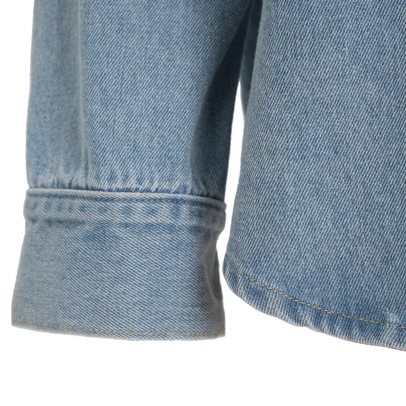 2024 Tidig vår Ny Super Heavy Industry 668 Diamond Irregular Washed Denim Skjorta Jacka_voghion.com