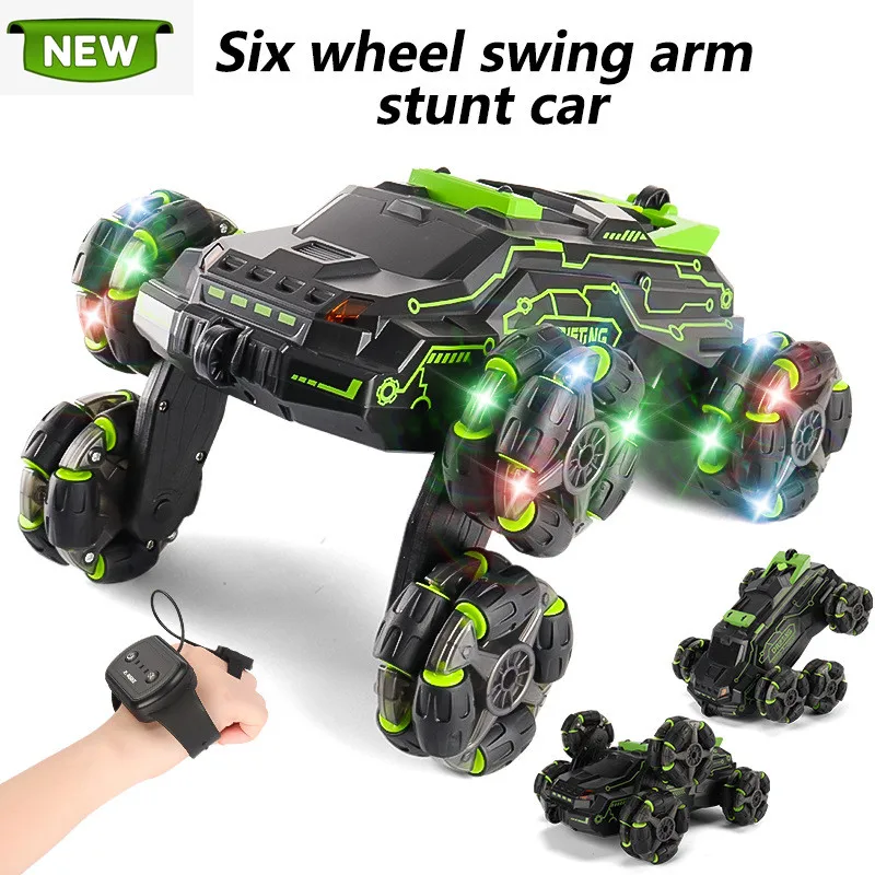 six-wheel-spray-rc-stunt-car-4wd-swing-arm-drift-vehicle-gesture-induction-deformation-remote-control-car-children's-toys-gifts