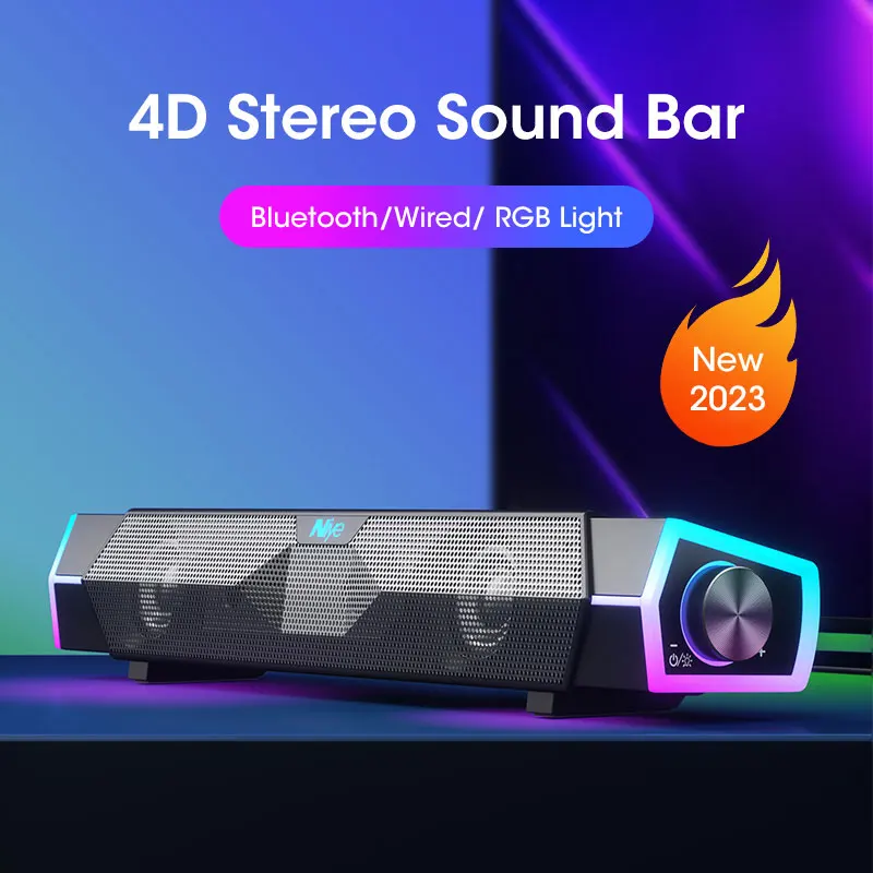 4DStereoSoundBarPCSpeakerSurroundSoundbarBluetoothWireless