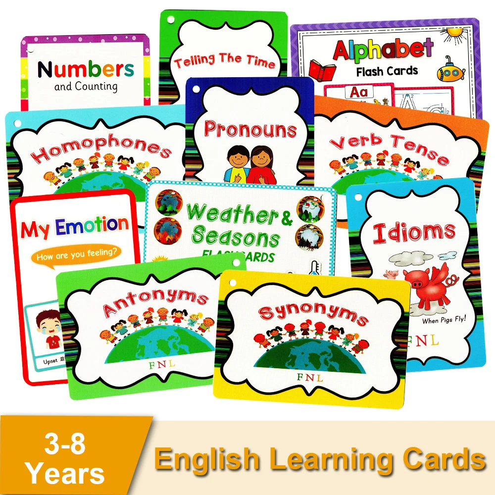 Palavras em Inglês Flash Card para Crianças, Folha de Respostas, Pergunta  Kids, Early Learning Educational Toy, Jogos Puzzles, 72 Grupos por Conjunto  - AliExpress