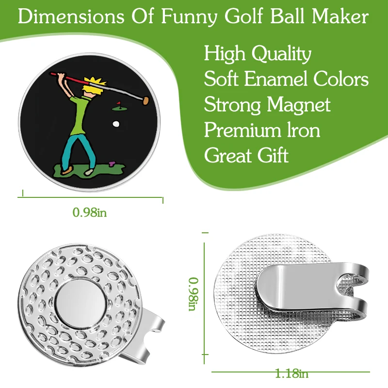 Golf Ball Mark Golf Hat Clip Enamel Clips Jewelry Gift