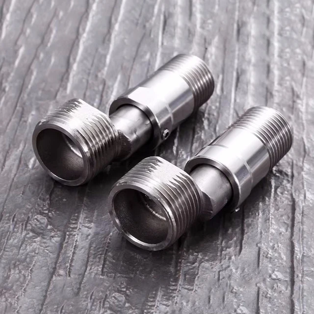 ก๊อกน้ำปรับได้360องศาแบบสกรูที่ทำมุมโค้งงออะแดปเตอร์สำหรับก๊อกน้ำแบบสั้น/ยาวสำหรับห้องครัวห้องน้ำ 1