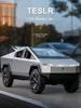 1:24 Tesla Pickup Model Alloy Car Simulation Off-Road Vehicle Sound And Light Pull Back Toy Car Boy Collection Decoration Gift 2
