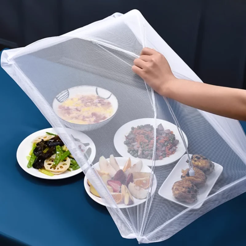 Dish Cover Foldable Household Table Lid Restaurant Portable Dust and Fly Proof Meal Lid Leftovers Food Net Cover Kitchen Tools