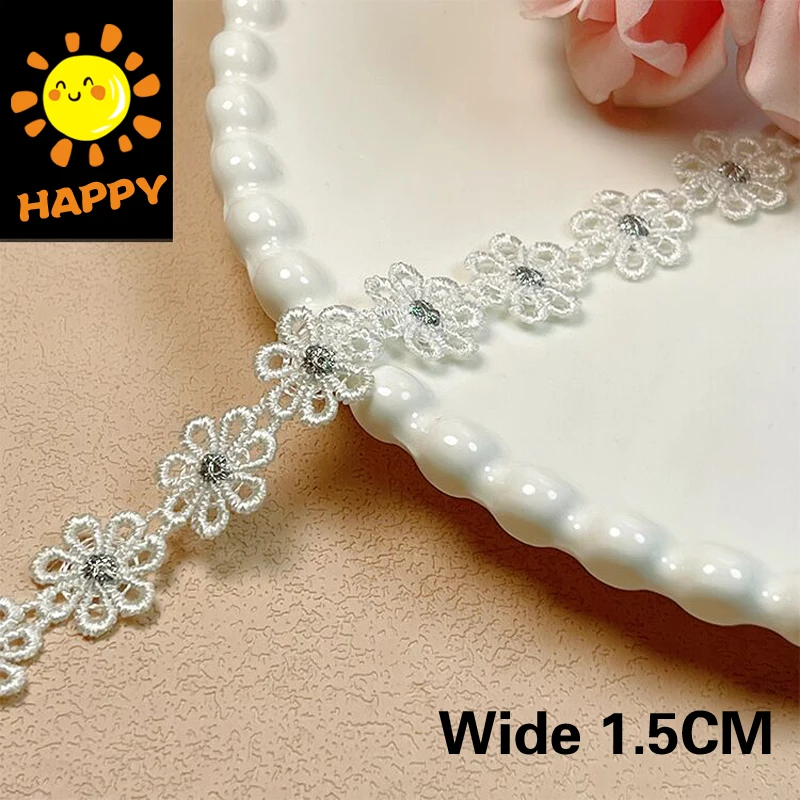 Embroidered Ribbon Flowers Lace Sewing Accessories Embroidered Lace Daisy 1.5cm Aliexpress