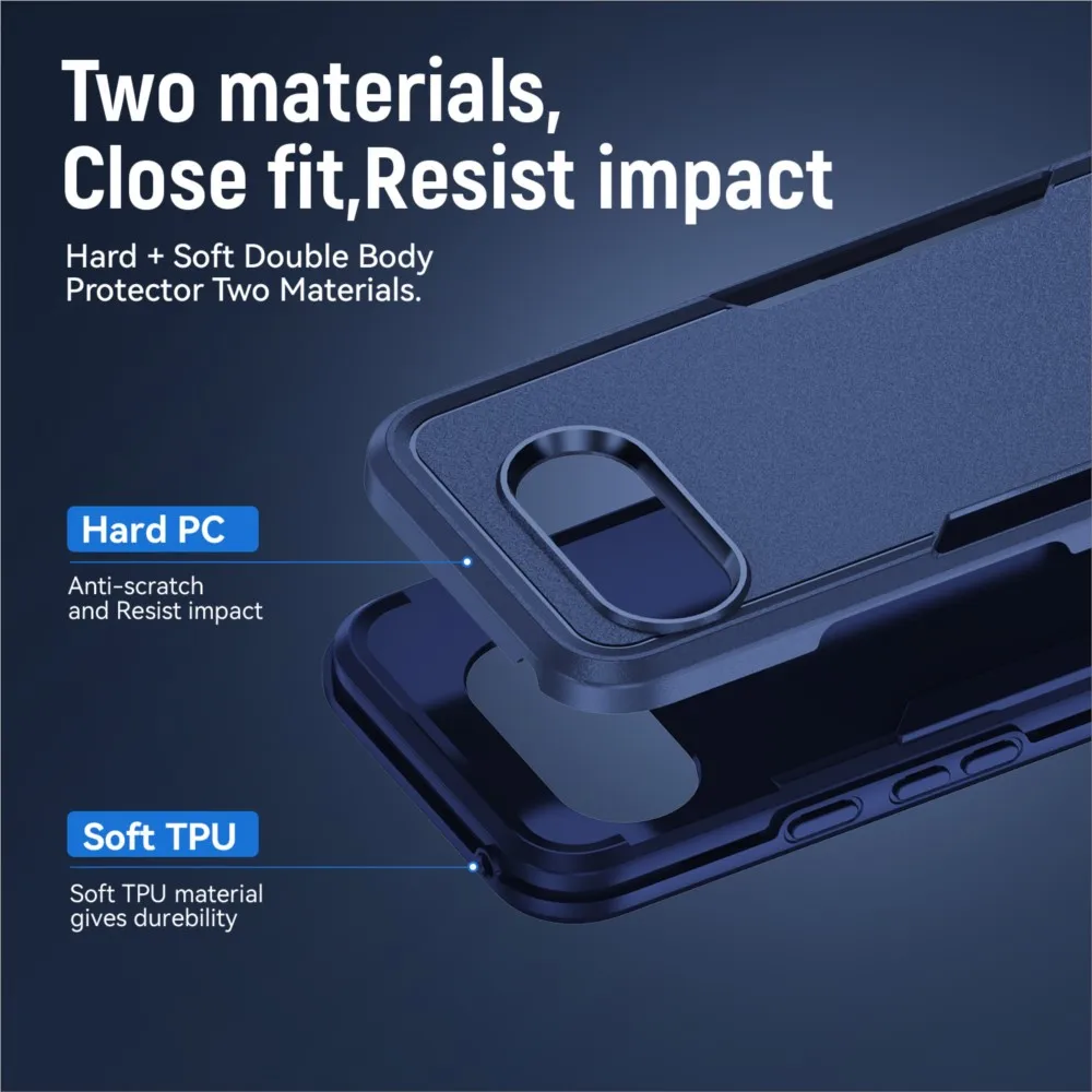 Thick Heavy Duty Shockproof Hybrid Bumper Case - Rugged Armor Hard Cover