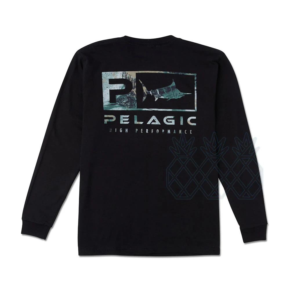 

PELAGIC Fishing Apparel Men Summer Long Sleeve Upf 50 T-shirt Fish Wear UV Sun Protection Breathable Angling Shirts Camisa Pesca
