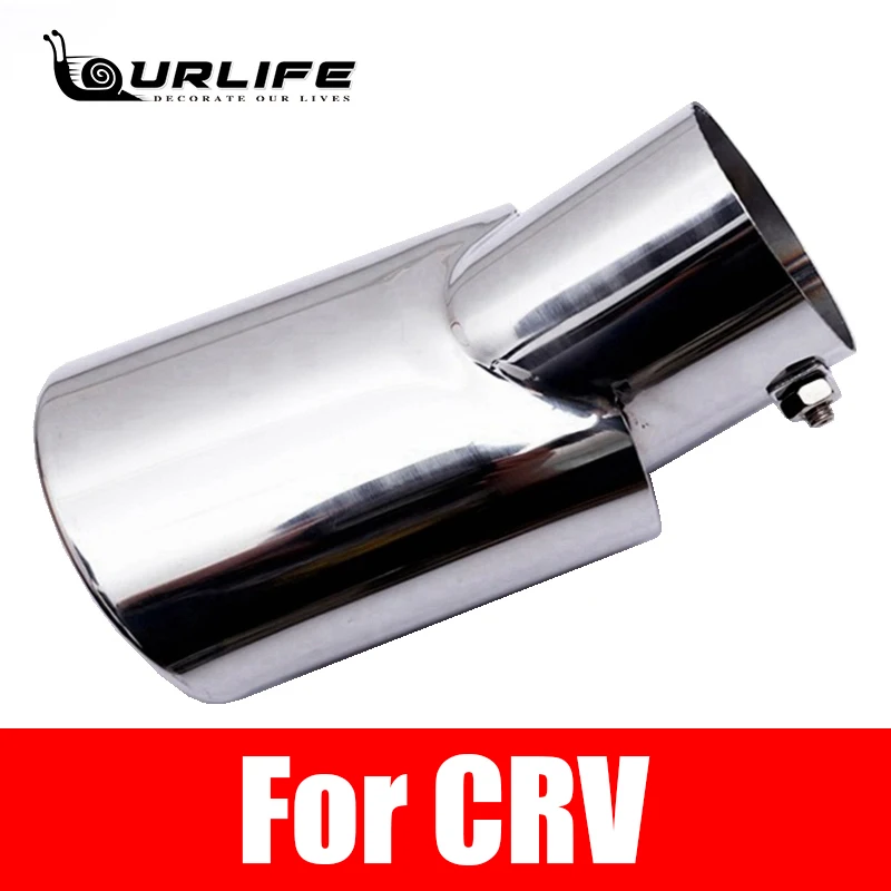 Car Stainless Steel Extension Pipes Exhaust Pipe Trim Muffler Rear Tail Pipe Tip Tailpipe Car End Tipe Silver Color for CRV CR-V 2012 2013 2014 2015 2016 2017 2018 2019 2020 