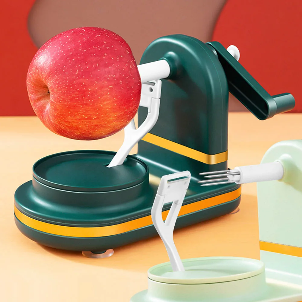 3-in-1 Hand-cranked Rotating Fruit/Vegetable Peeler Stainless Steel Blades Apple Cutter Household Peeling Machine Kitchen Gadget 6