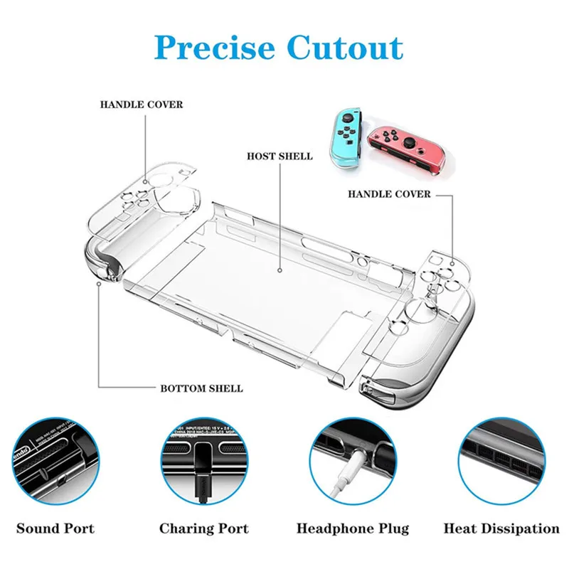 Suitable for Nintendo Switch Transparent Protective Case Light Hard PC Case Crystal Protective Soft nintendo switch protective case