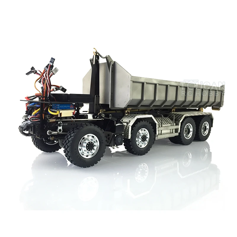 Gift LESU 1/14 Man Metal Tgs 8X8 Hydraulic Dumper RC Truck Roll On/Off Tipper Radio Motor Remote Control Toy for Boys THZH0185 5