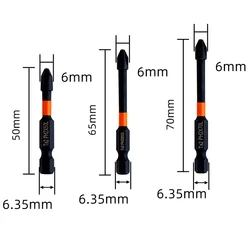 Premium Magnetic Non - Slip Drill Bit Set - S2 Steel, Crosshead & Impact Bits, 3/6/12 Piece Collection (3PC)