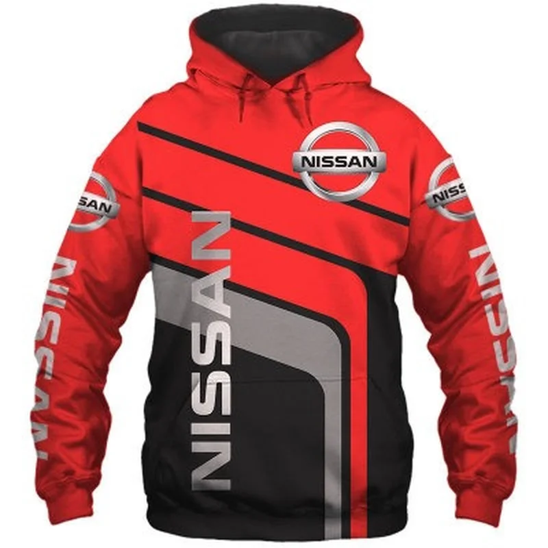 2022 Spring Autumn Mens Nissan Car Logo 3D Print Hoodie Men Sportswear