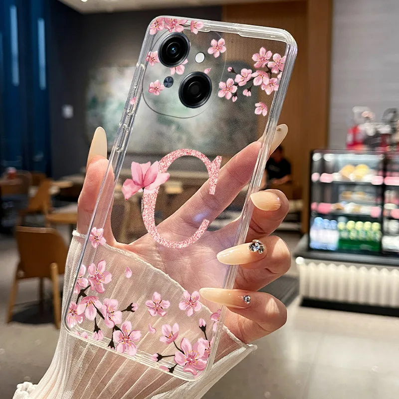 Floral Transparent Slim Silicone Phone Case - Fashionable Soft Bumper Cover