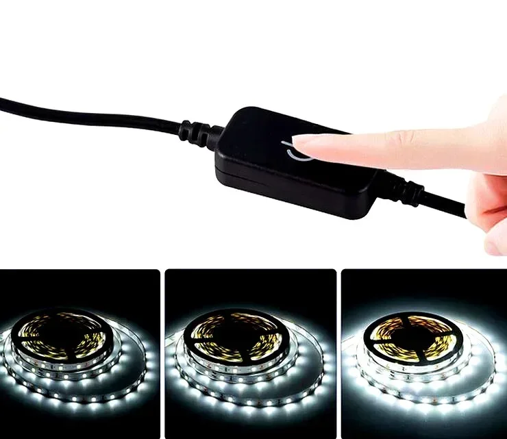 Smart light switch Led strip controller Led dimmer switch Led dimmer controller Smart dimmer switch Lamp dimmer Led strip switch Led string dimmer Power cords dimmer switch DC 12V 24V LED Strip Touch Brightness Control Simpl Dimmer Switch Accessories Controller for 5050 2835 Light Strip Single Color