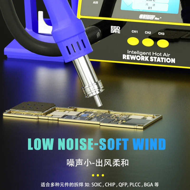 MECHANIC 861DW max 110V/220V 재 작업 스테이션 1000W BGA 솔더링 마더 보드 용 핫 에어 건 PCB 디 솔더링 수리 + 노즐