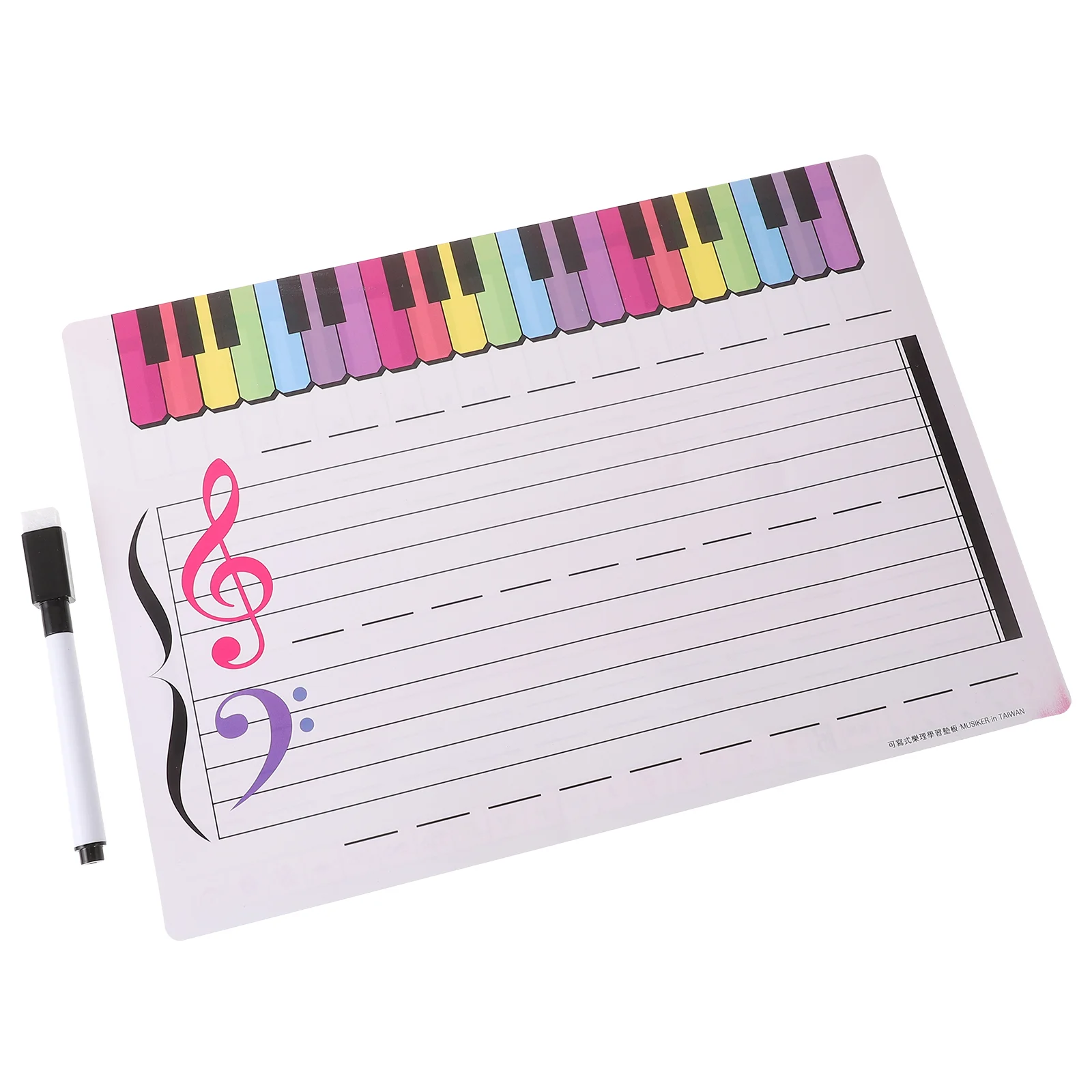 

Staff Whiteboard Student Laptop Note Card Stickers Stave Keyboard Erasable Teaching Pet Film Musical