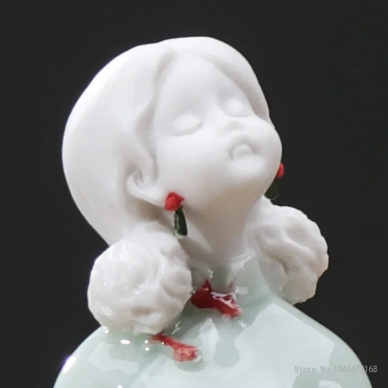 Chinese Classical Figure of Ceramics, Tang Dynasty Beauty, Living Room Entrance, TV Cabinet, Home Zen Small Decor, Creative, 1Pc