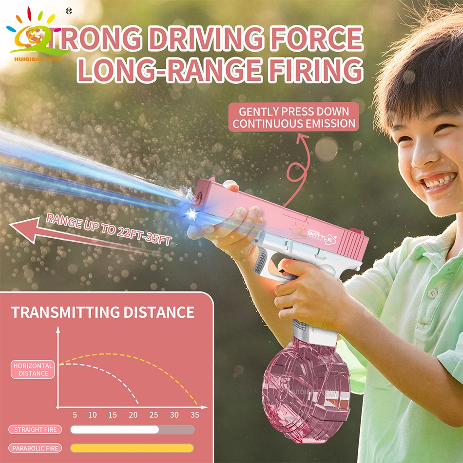 Electric Light Auto Burst Water Gun Firing Pistol Cannon Toys Summer Outdoor Shooting Game Fight Toys for Children Boy Gift 4