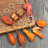 Creative simulation food key chain PVC model Gift Soft glue fake braised pork belly pork trotter roast chicken pendant 1
