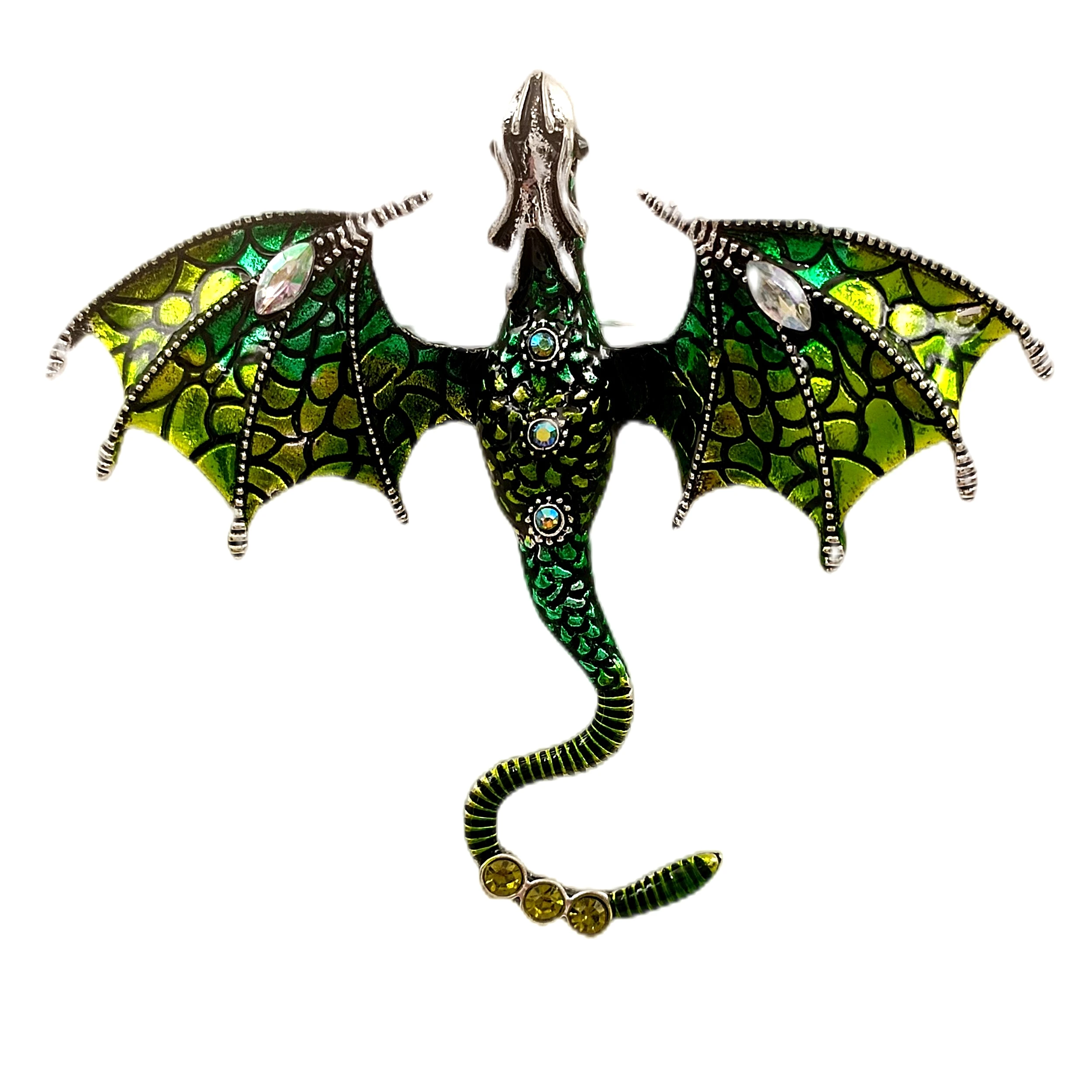 

Realistic Vintage Look Green Enamel Fly Dragon Brooch Pin Viking Costume Jewelry for Women Men Themed Party Daily Dressy Wear