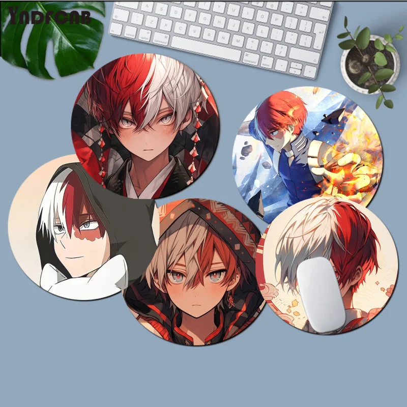 

My Hero Academia Anime Shoto Todoroki Mousepad Animation Round Promotion Table Student Mousepad Computer Keyboard Pad Games Pad