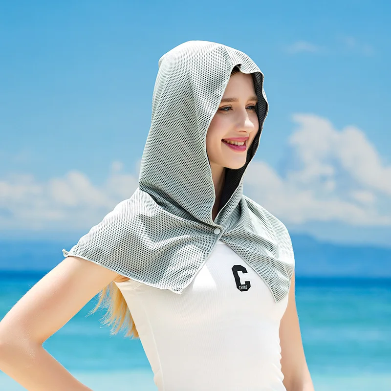U-shaped Hoodie Cooling Towel Beach Camping Gym Sun Protection Quick Drying Cloth for Men and Women