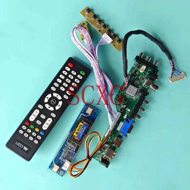 

For HT156WX1 LM156WH1 M156B1 LCD Digital Controller DVB Board Kit USB HDMI-Compatible VGA AV 2-CCFL 15.6" LVDS 30 Pin 1366*768