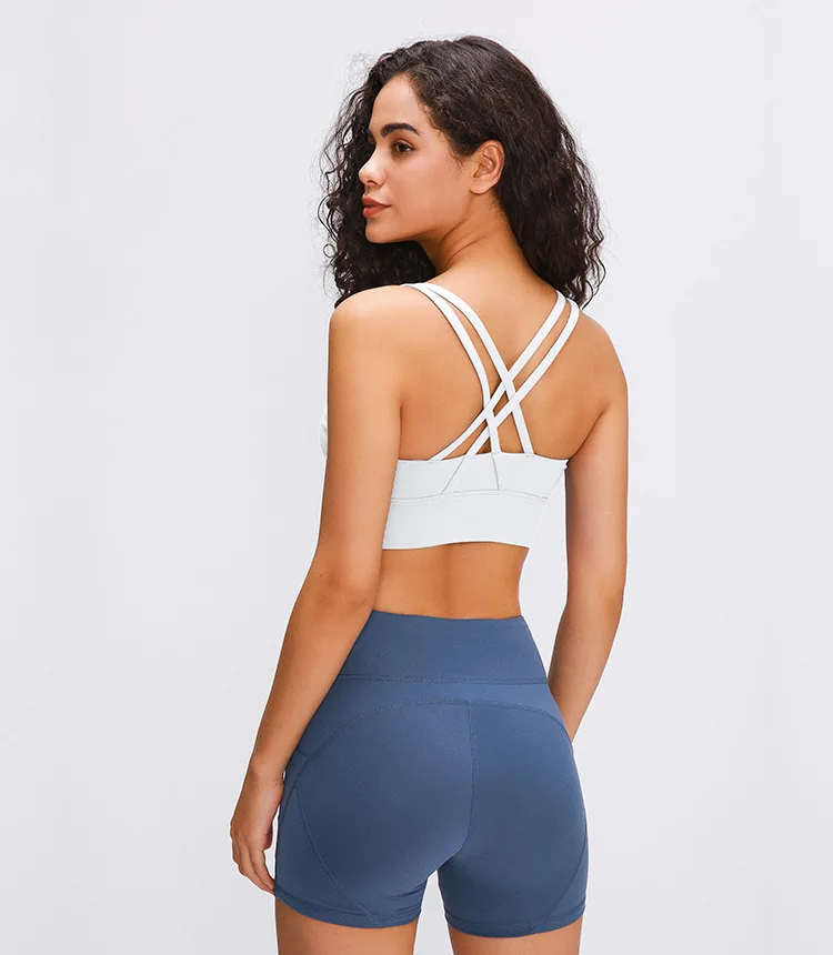 Фото Женская одежда luluwomen для спортзала йоги спортивный топ для фитнеса женский спортивный бюстгальтер короткий топ нижнее белье Спортивная одежда для бега на открытом воздухе №2