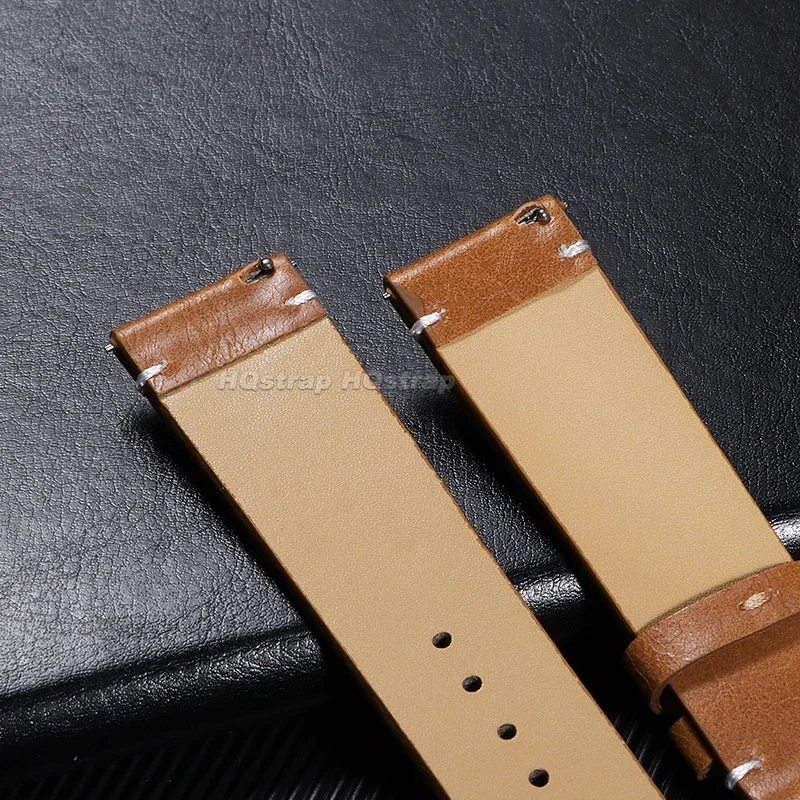 Vintage Genuine Leather Watch Band with Quick Release
