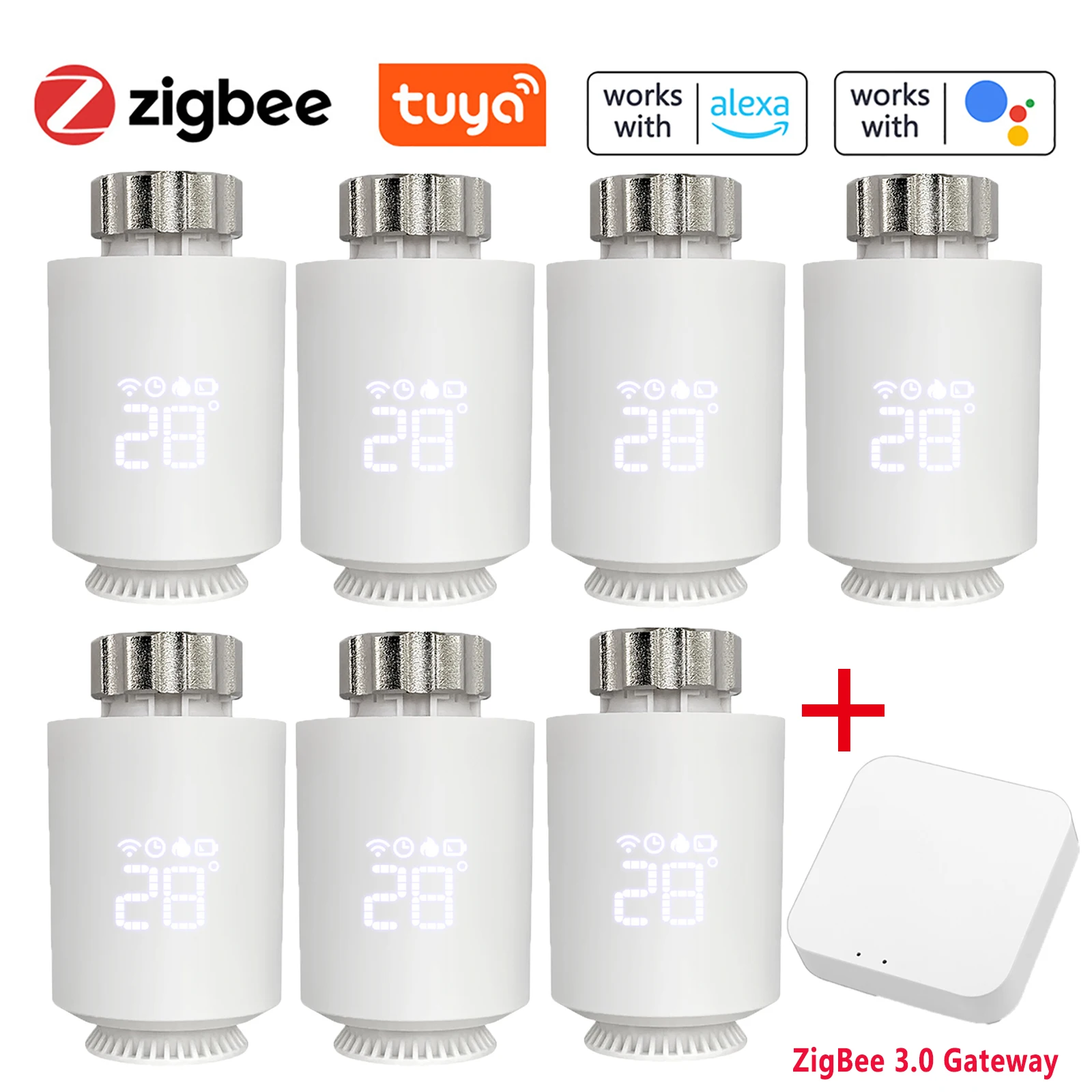 Electric Thermostat, Thermostatic Radiator Valve-Tuya Zigbee Thermostatic Radiator Valves Wireless App Control Heating Thermostat