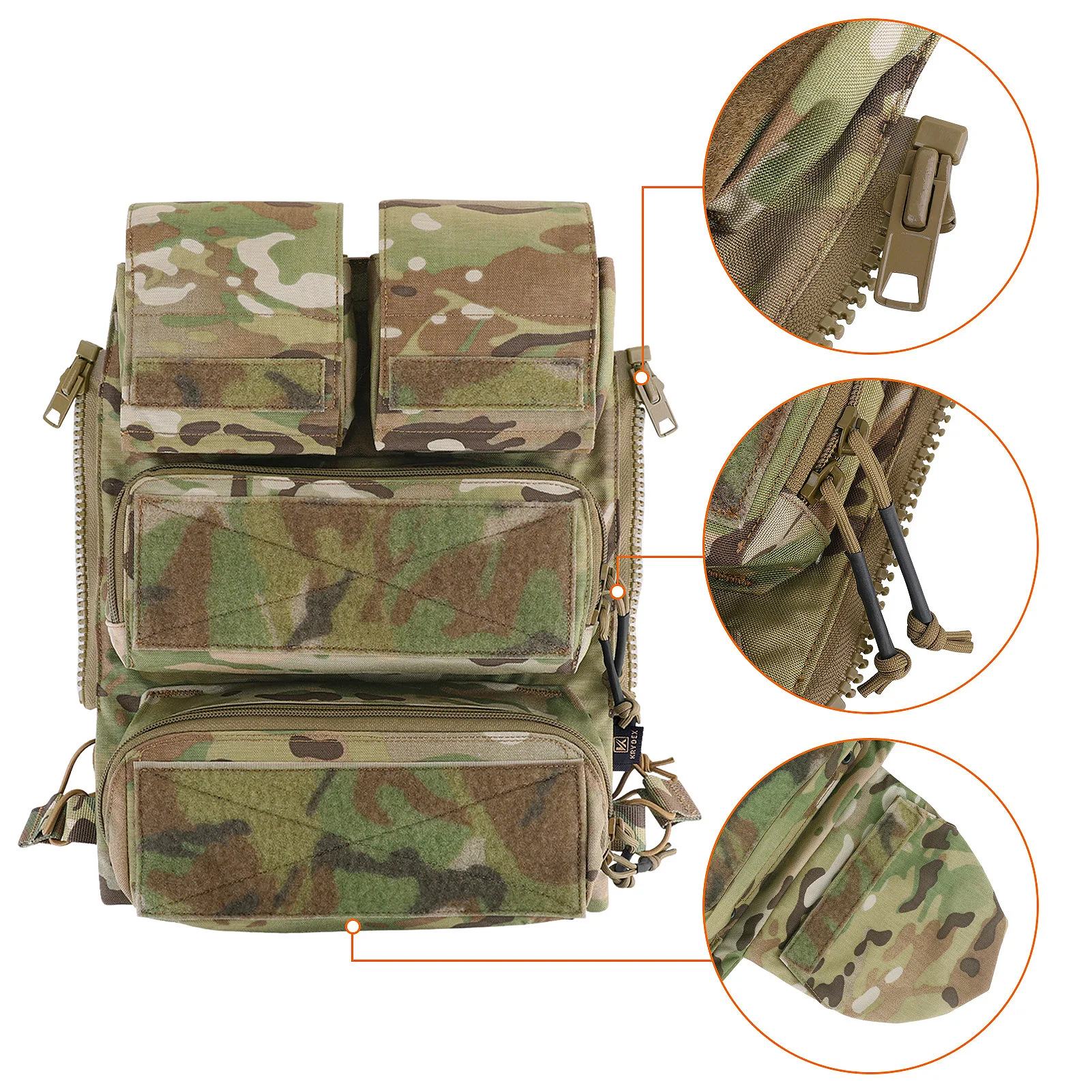 KRYDEX Taktischer Molle-Rückentaschen-Modulbeutel mit Magazintasche für Plattenträger AVS JPC2.0 CPC NCPC Weste – Detail 5