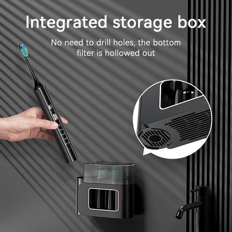 SUNUO Black White Sonic Electric Toothbrushes For Adult 5 Modes USB Charging IPX7 Waterproof Visual Electric Toothbrush