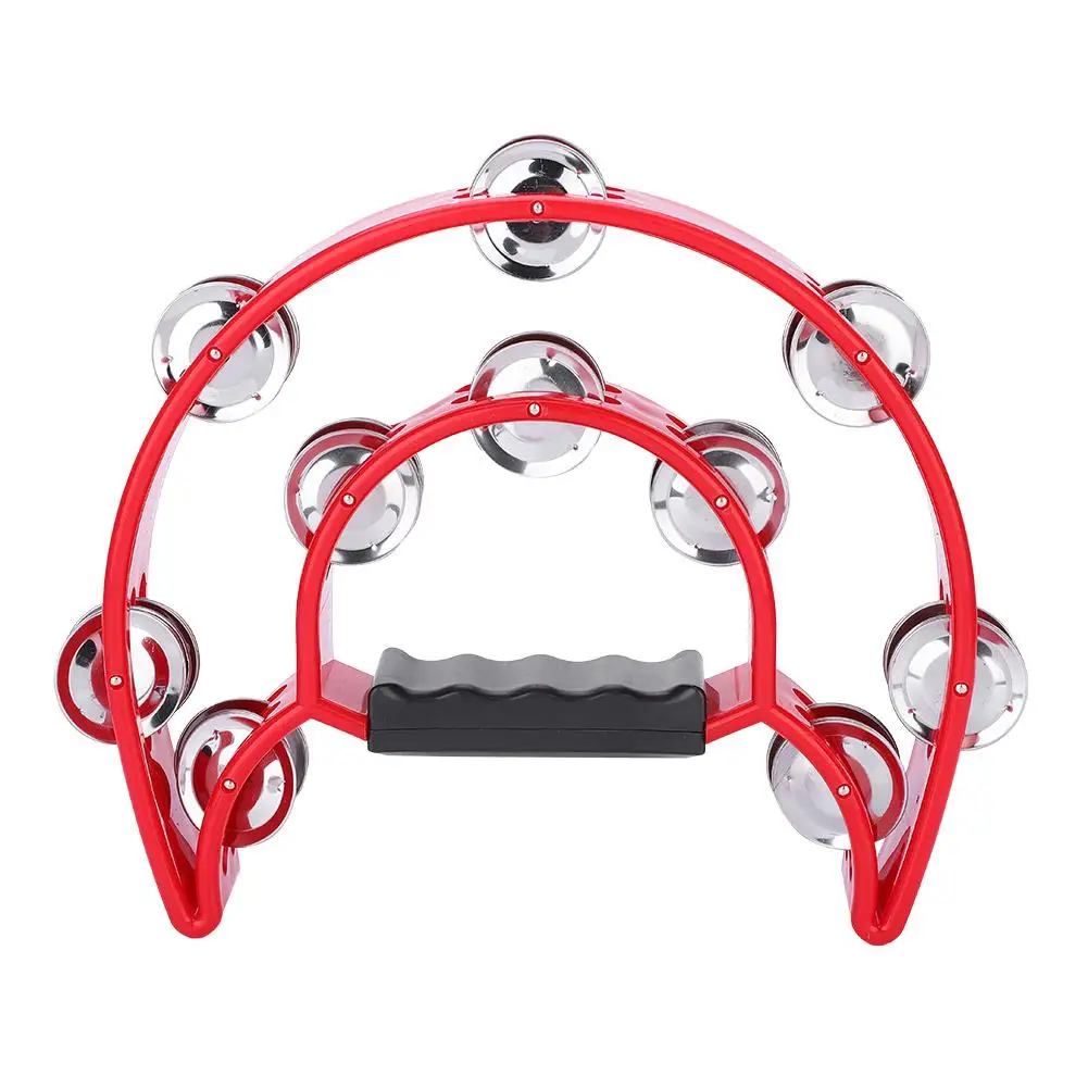 Double Row Round Handbell Tambourine Double Half Moon Percussion Drum Party Baby Game Toy