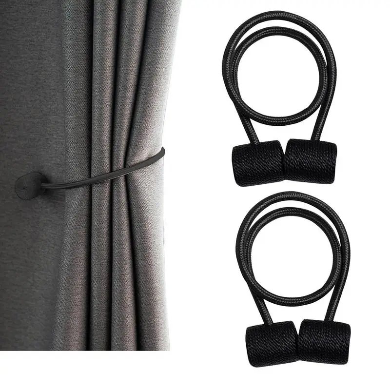 2 Abrazaderas Magnéticas Para Cortinas JIZZU - Plateadas, Sin Taladro, Con Cristal Acrílico