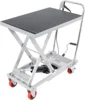 Hydraulic Lift Table Cart 500lbs Capacity 28.5" Lifting Height Manual Single Scissor Lift Table with 4 Wheels and Non-Slip Pad 1