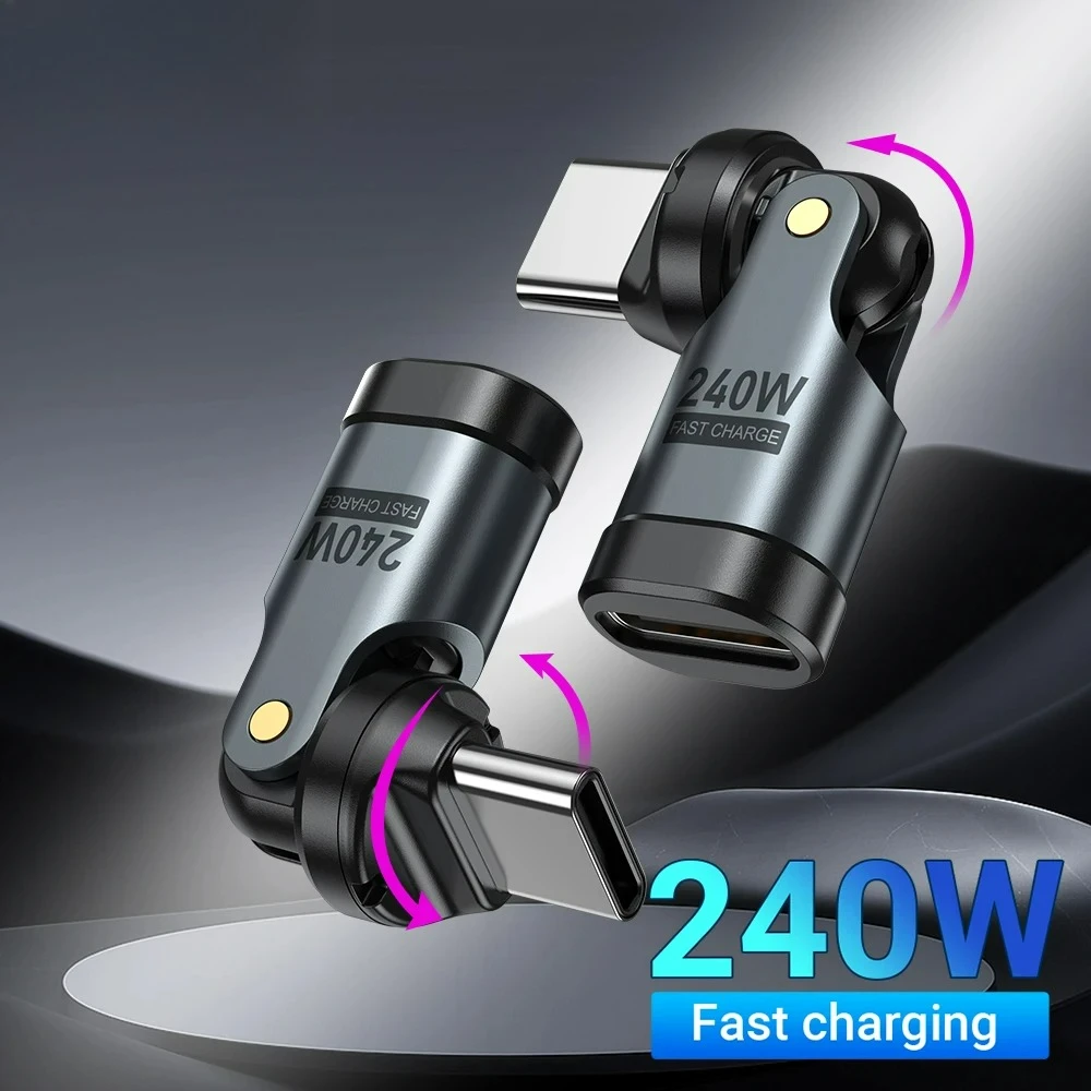 Universal 240W USB C Adapter OTG Fast Charge Cable Type C Male Female Converter For iPhonee16 Macbook Laptop Android Devices