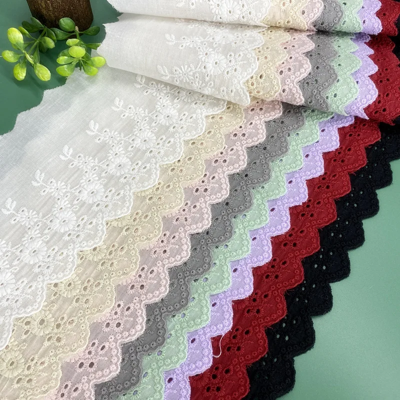 5Yds/lot 11cm wide Handmade Chrysanthemum Embroidery Lace Cotton Fabric For Curtain Sofa Decorative lace fabric,lace garment accessories,lace sewing supplies,lace decoration,lace accessories,lace sewing accessories