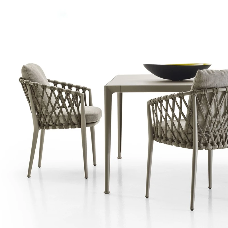 Nordic Outdoor Table And Chair Set Leisure Rattan Waterproof Garden Open-Air Cafe Furniture Set