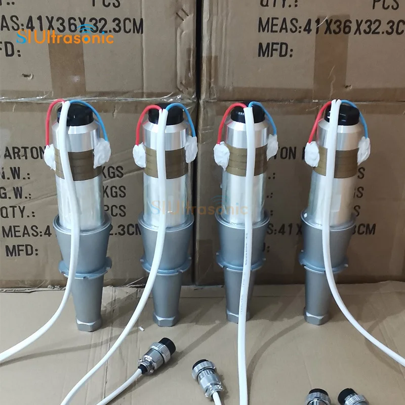 cusomized 3pcs ultrasonic welding transducer with customize horn