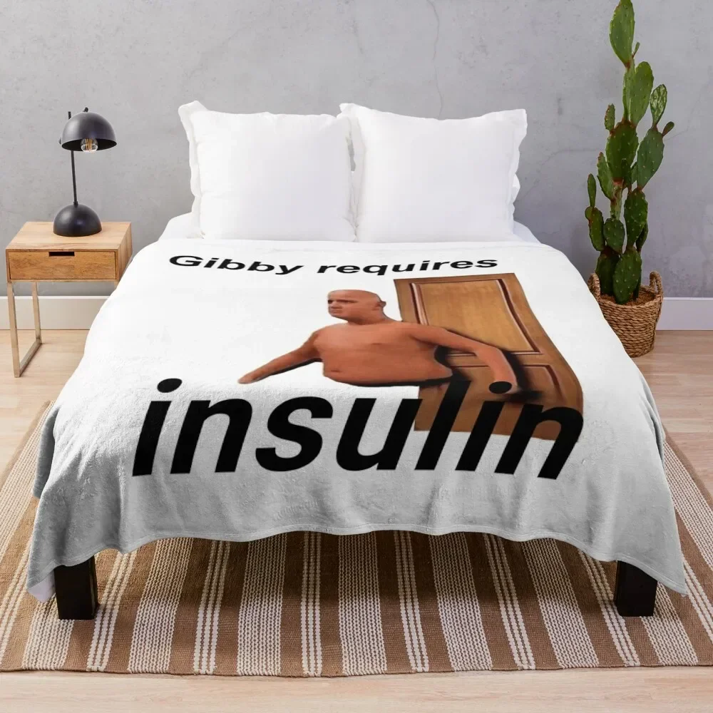 

gibby requires insulin Throw Blanket Softest for sofa Plaid on the sofa Blankets