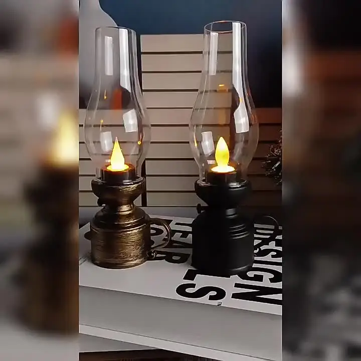 Lampada A Olio LED Vintage Con Effetto Fiamma – Portatile, A Batteria, Calda E Accogliente