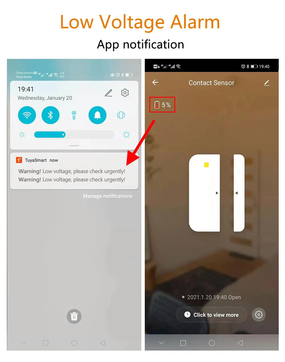 Tuya Smart Door Sensor WiFi/Zigbee Door Window Open Closed Detector Smart Home S