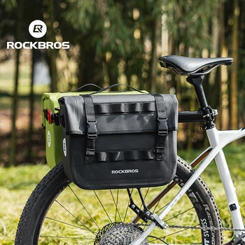 ROCKBROS Borsa anteriore per bicicletta Borsa da sella multifunzionale da 15 litri Borsa forcella per bici portatile di grande capacità