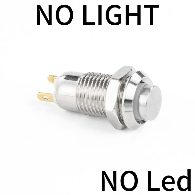 1NO High head Waterproof Metal Push Button Switch LED Light Self-locking/reset 3/6/12/24/220V 8/10/12/16mm Brass nickel plating - Image 12