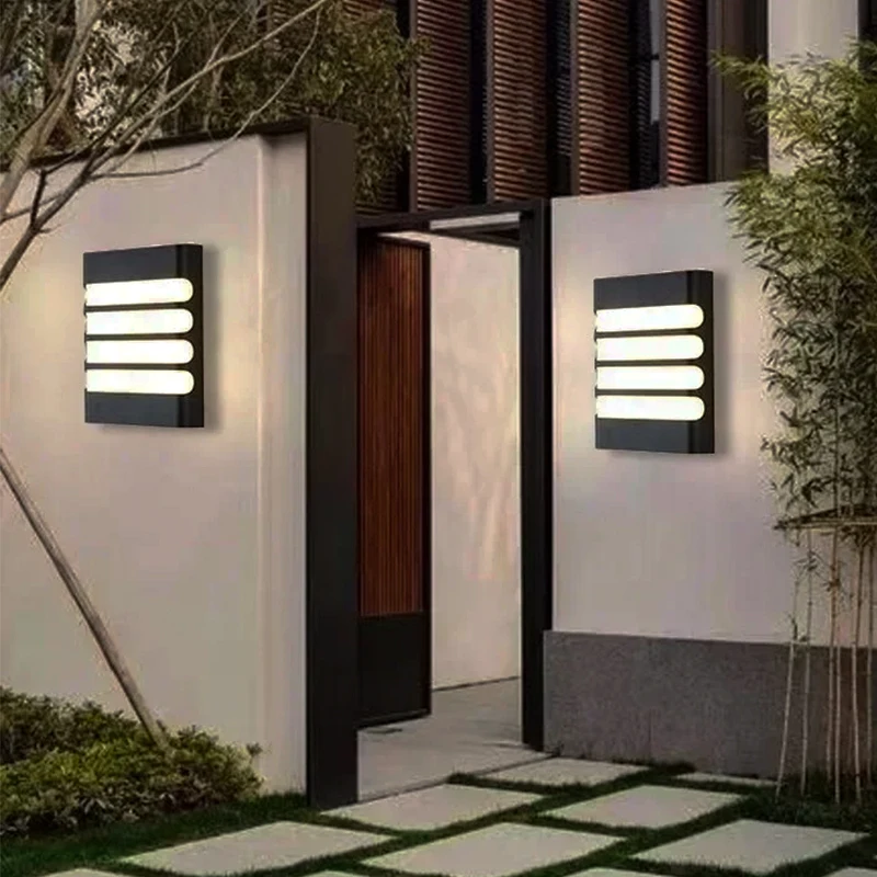 Lâmpada de parede exterior LED moderno, impermeável IP65 Sconce, iluminação, luminária, brilho, jardim, corredor, varanda, entrada