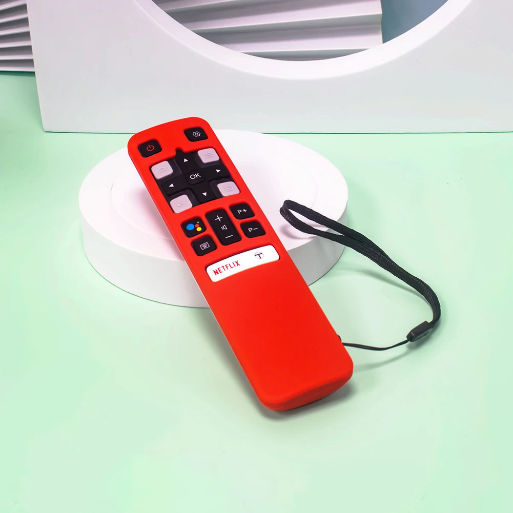 Silicone Protector Full Cover for TCL RC802V FMR1 FNR1 with Lanyard Portable Remote Controller All Protective Case Luminous Blue 4
